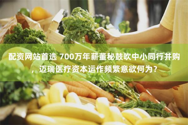 配资网站首选 700万年薪董秘鼓吹中小同行并购，迈瑞医疗资本运作频繁意欲何为？