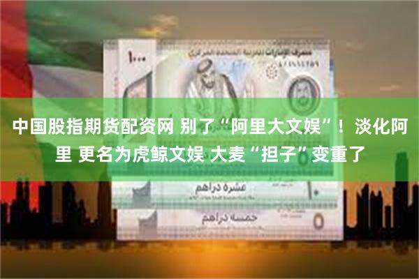 中国股指期货配资网 别了“阿里大文娱”！淡化阿里 更名为虎鲸文娱 大麦“担子”变重了