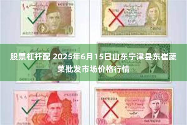 股票杠杆配 2025年6月15日山东宁津县东崔蔬菜批发市场价格行情