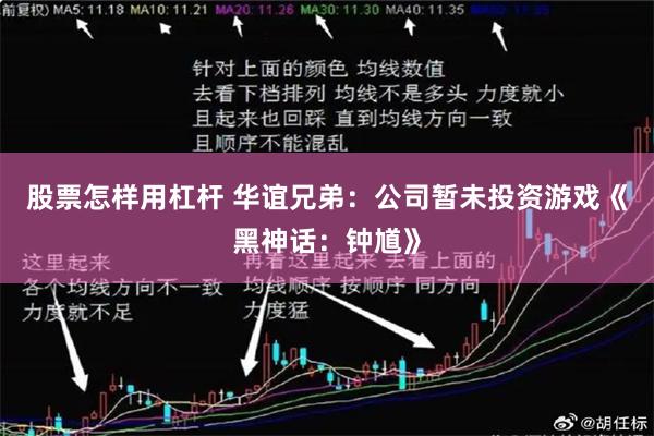 股票怎样用杠杆 华谊兄弟：公司暂未投资游戏《黑神话：钟馗》