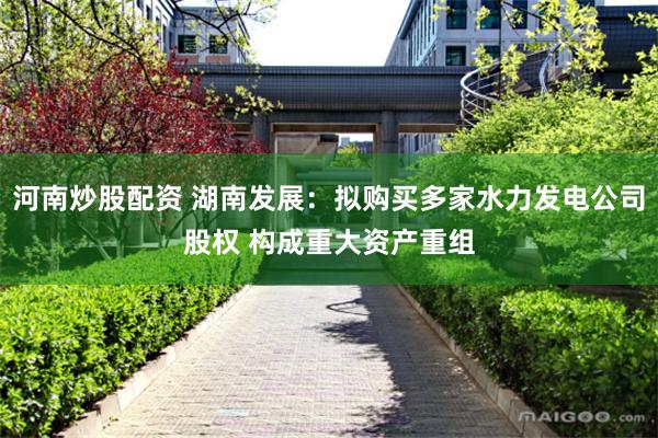 河南炒股配资 湖南发展：拟购买多家水力发电公司股权 构成重大资产重组